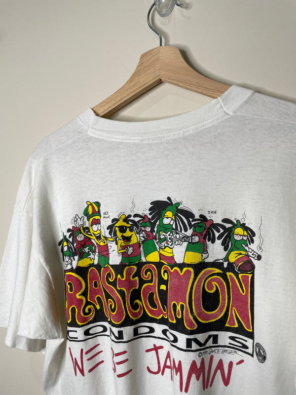 1990s “Rasta Mon Condoms” Single Stitched Tee (L)