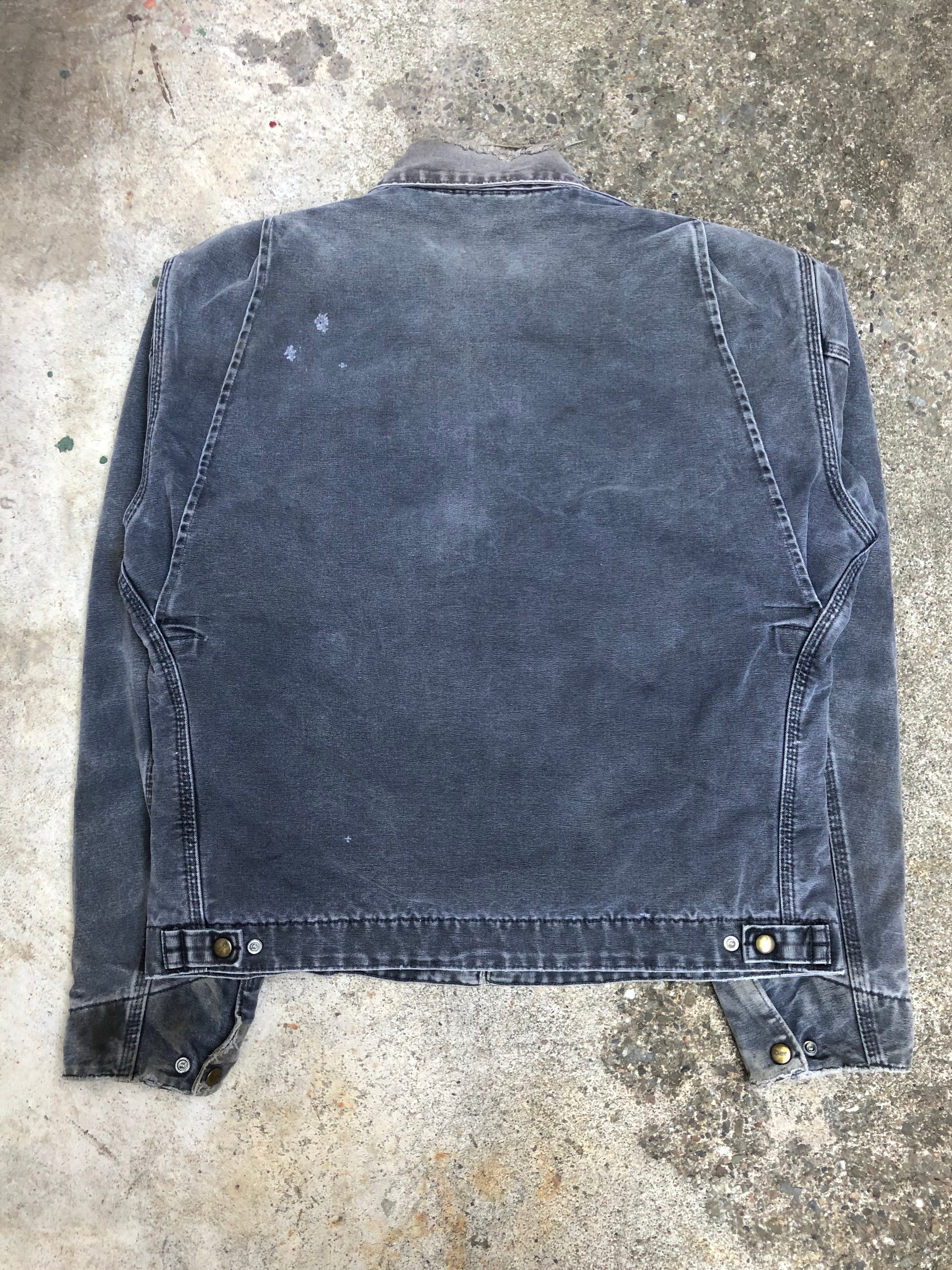 1990s Carhartt Sun Faded Grey Lined Work Jacket