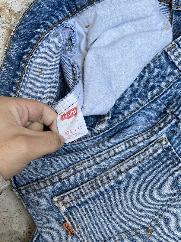 1980s/90s Orange Tab Levi’s Worn In Blue 684 (32X29)